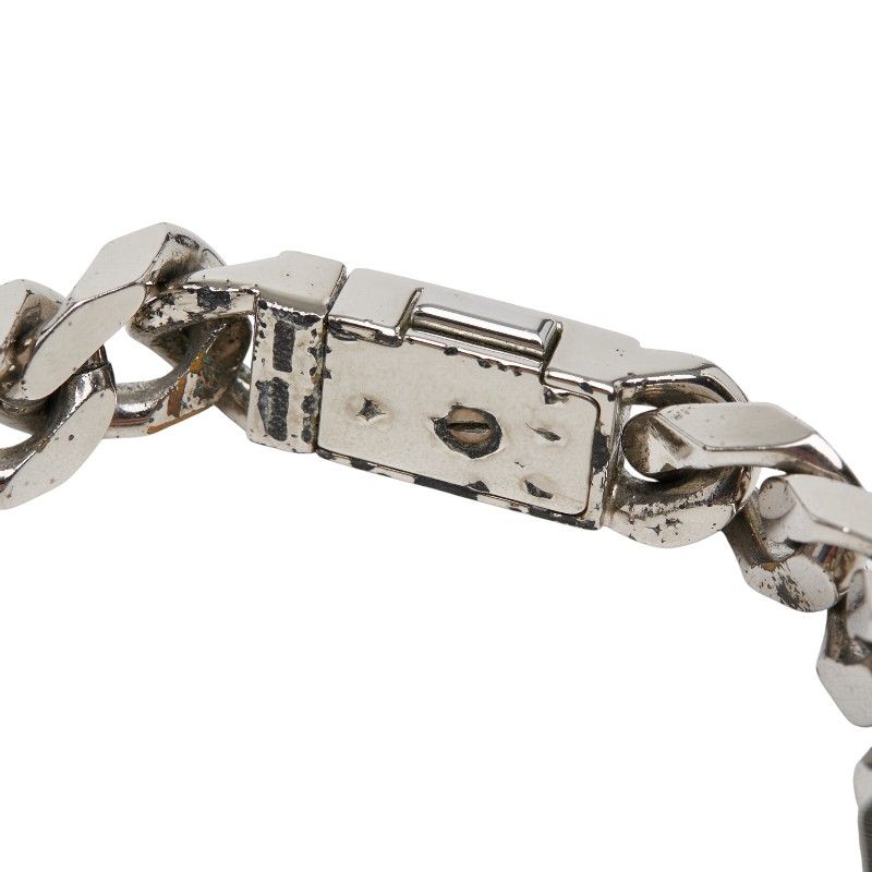 Louis Vuitton Monogram Bracelet LV Signature Chain Silver Metal