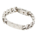 Louis Vuitton Monogram Bracelet LV Signature Chain Silver Metal