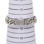 Louis Vuitton Monogram Bracelet LV Signature Chain Silver Metal
