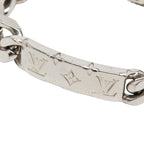 Louis Vuitton Monogram Bracelet LV Signature Chain Silver Metal