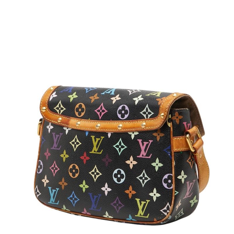 Louis Vuitton Monogram Multicolor Sologne Shoulder Bag Black Brown Leather