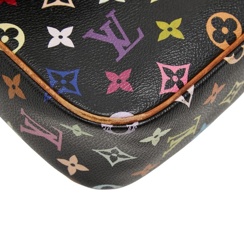 Louis Vuitton Monogram Multicolor Sologne Shoulder Bag Black Brown Leather