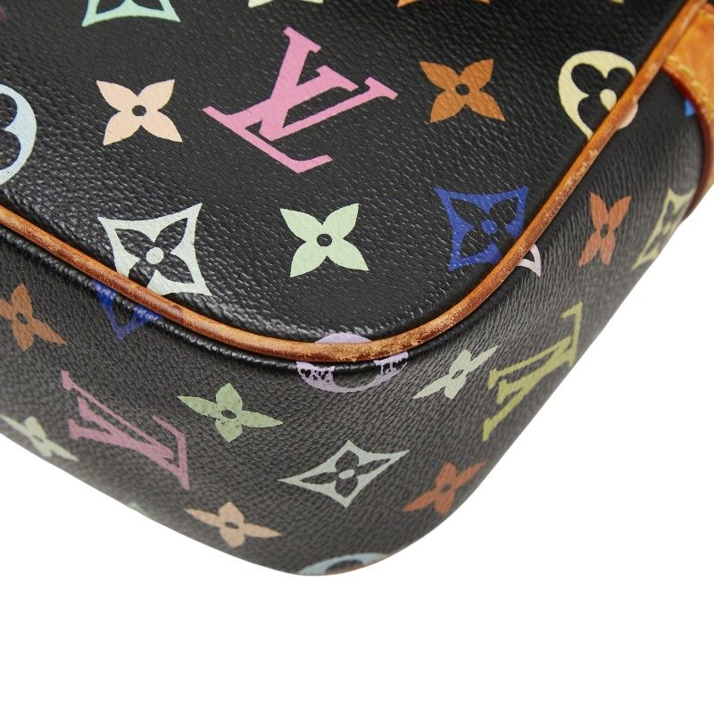 Louis Vuitton Monogram Multicolor Sologne Shoulder Bag Black Brown Leather