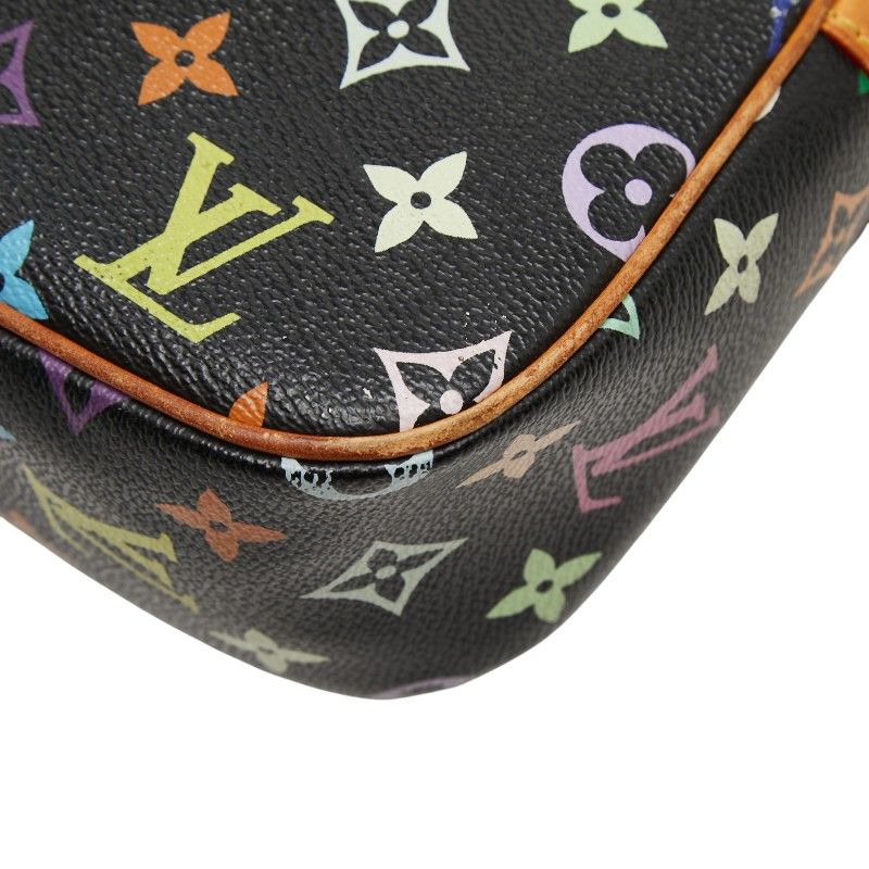 Louis Vuitton Monogram Multicolor Sologne Shoulder Bag Black Brown Leather