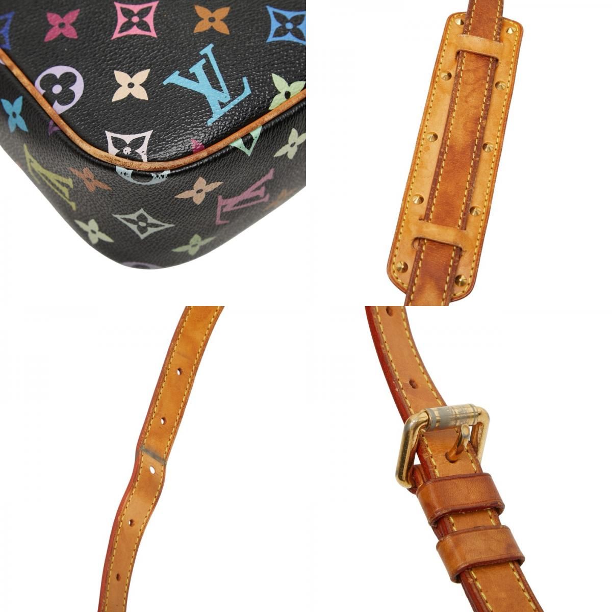 Louis Vuitton Monogram Multicolor Sologne Shoulder Bag Black Brown Leather