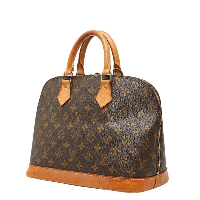 Louis Vuitton Monogram Alma PM Handbag Brown Leather