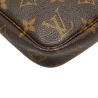 Louis Vuitton Monogram Pochette Handbag Pouch Brown Leather