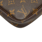 Louis Vuitton Monogram Pochette Handbag Pouch Brown Leather