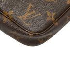 Louis Vuitton Monogram Pochette Handbag Pouch Brown Leather