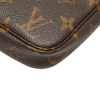 Louis Vuitton Monogram Pochette Handbag Pouch Brown Leather