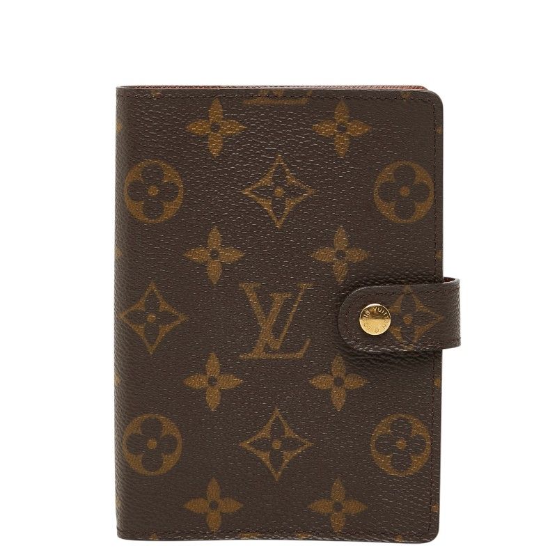 Louis Vuitton Monogram Agenda PM 6 Hole Notebook Cover System Brown Leather