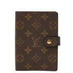 Louis Vuitton Monogram Agenda PM 6 Hole Notebook Cover System Brown Leather