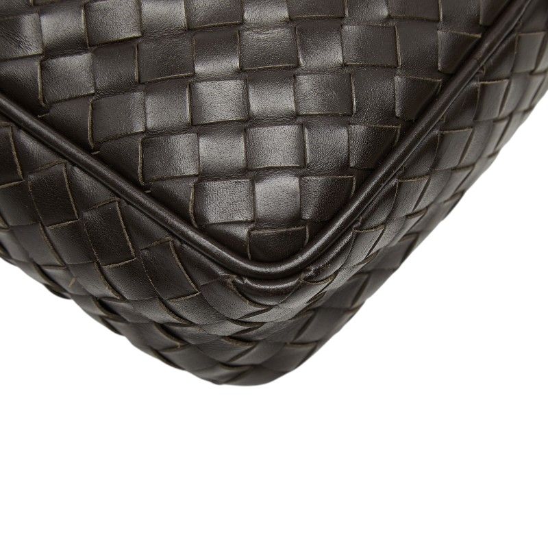 Bottega Veneta Intrecciato Shoulder Bag Brown Leather