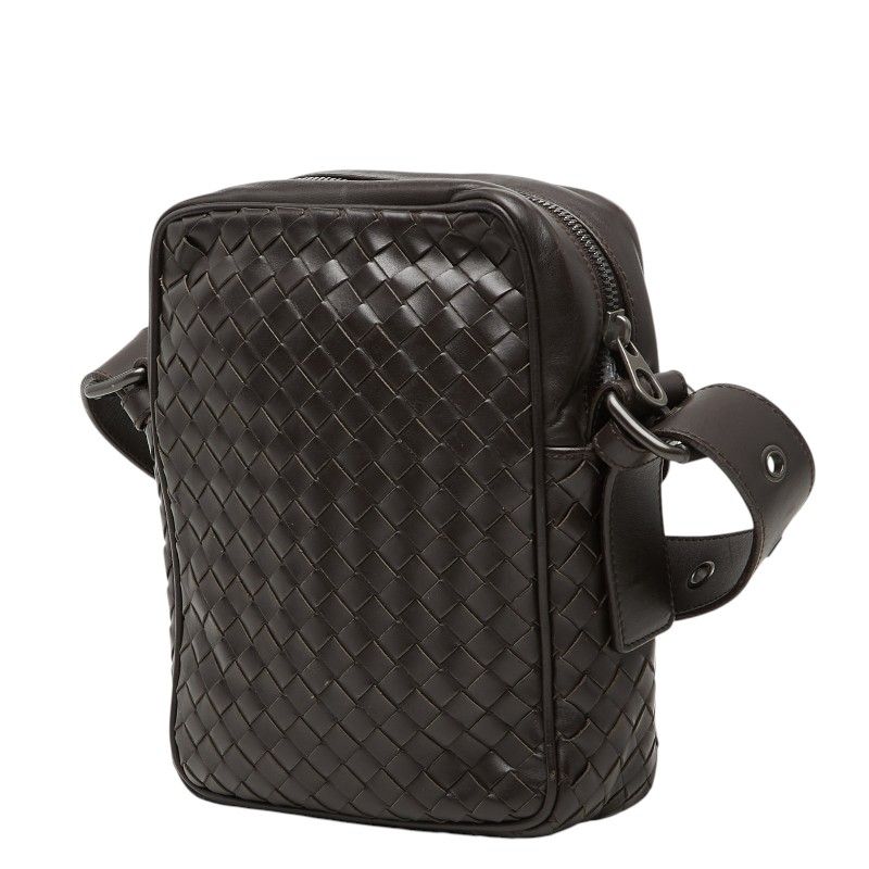 Bottega Veneta Intrecciato Shoulder Bag Brown Leather