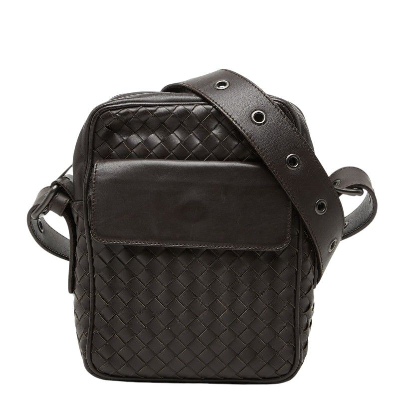 Bottega Veneta Intrecciato Shoulder Bag Brown Leather