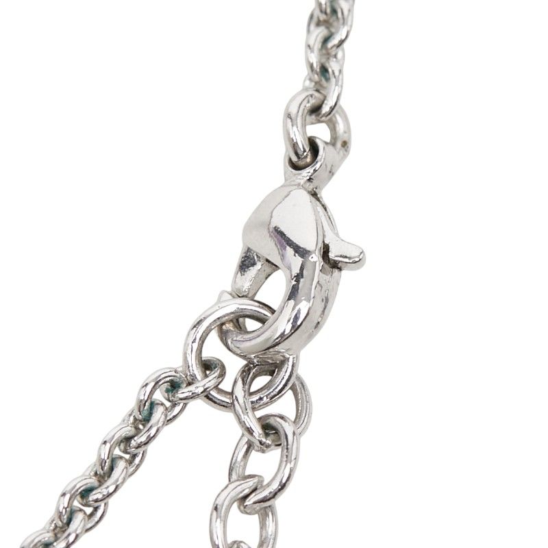 Dior CD Logo Necklace Silver Metal Rhinestone