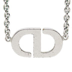Dior CD Logo Necklace Silver Metal Rhinestone