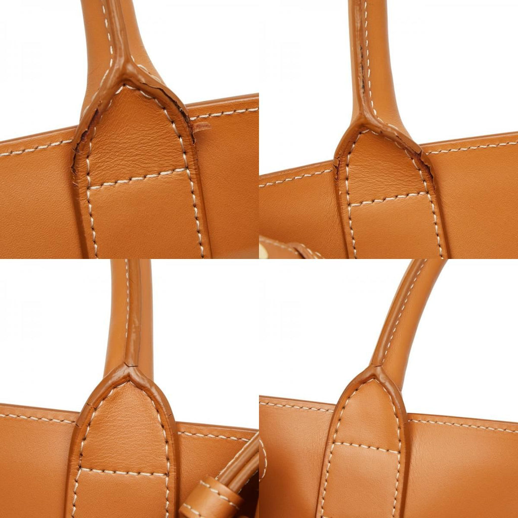Celine Vertical Cabas Small 2-Way Shoulder Bag Ivory Brown Canvas Leather
