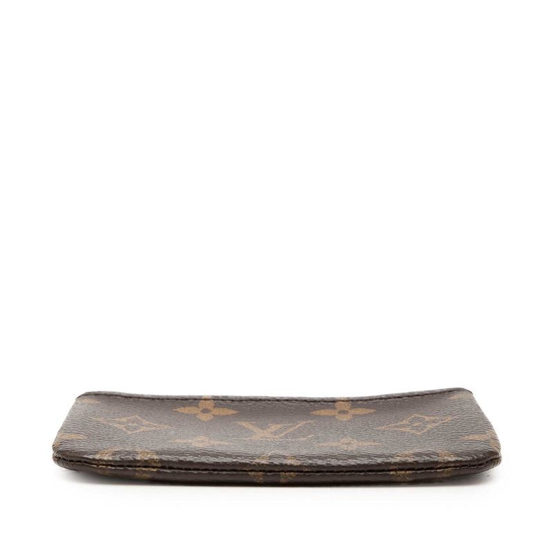Louis Vuitton Monogram Pochette Cles Coin Case Brown Leather