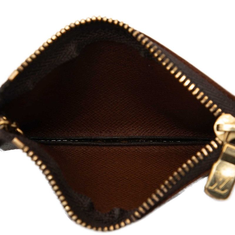 Louis Vuitton Monogram Pochette Cles Coin Case Brown Leather