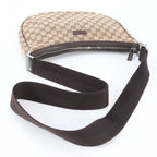 Gucci GG Canvas Leather Shoulder Bag Crossbody Hand Brown — view 3