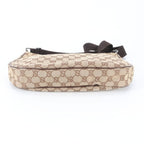 Gucci GG Canvas Leather Shoulder Bag Crossbody Hand Brown — view 5