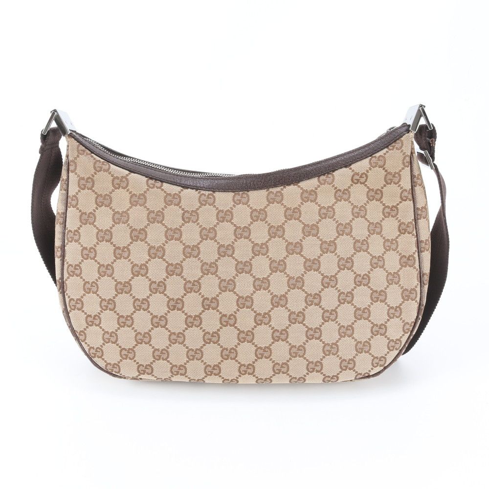 Gucci GG Canvas Leather Shoulder Bag Crossbody Hand Brown — view 2