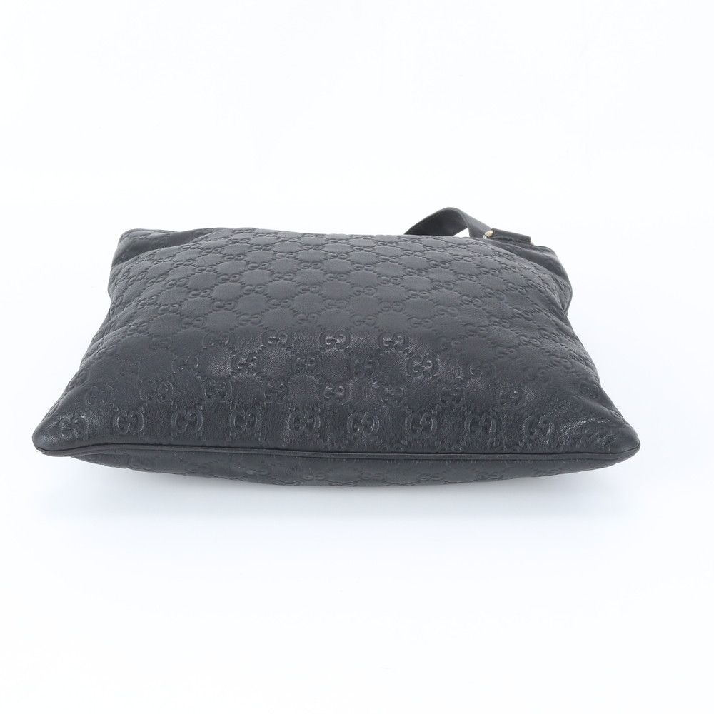 Gucci Guccissima Leather Shoulder Bag Crossbody Messenger Black — view 7