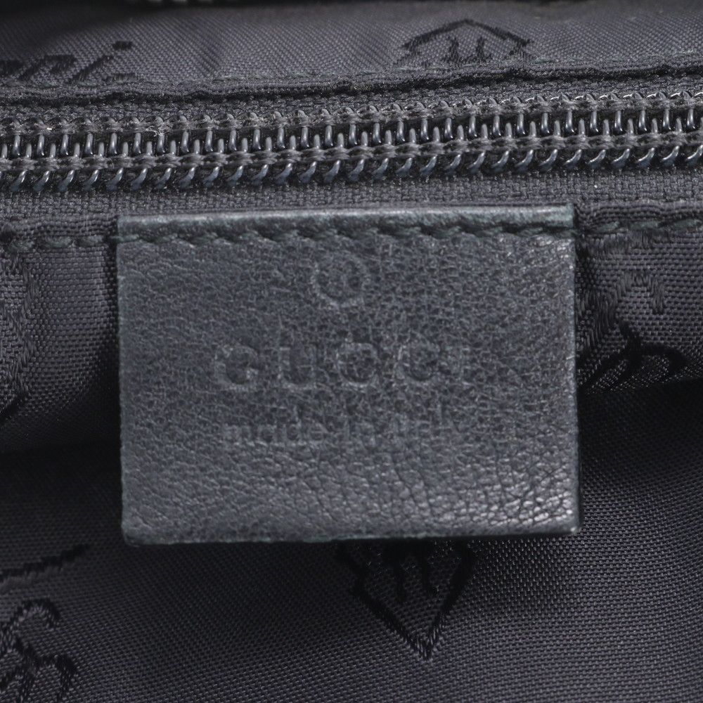 Gucci Guccissima Leather Shoulder Bag Crossbody Messenger Black — view 9