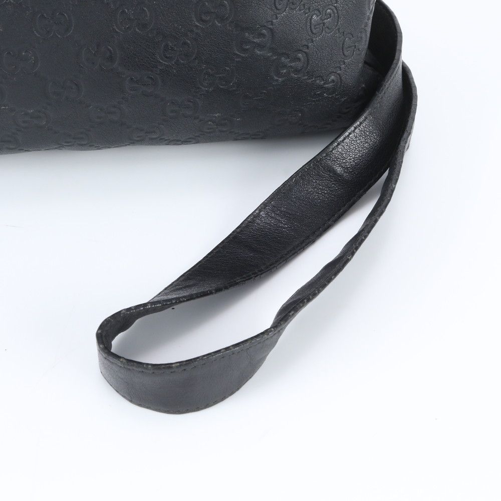 Gucci Guccissima Leather Shoulder Bag Crossbody Messenger Black — view 2