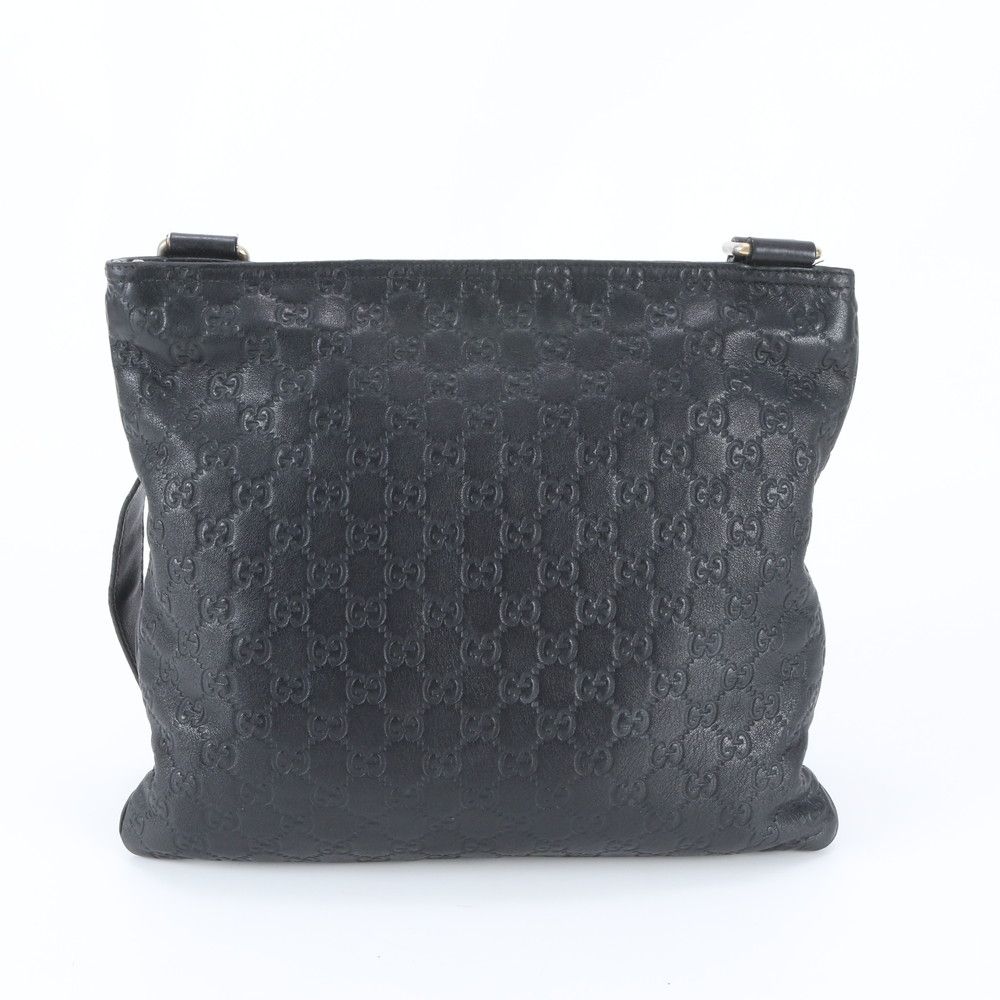 Gucci Guccissima Leather Shoulder Bag Crossbody Messenger Black — view 4