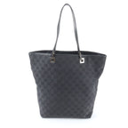 Gucci GG Canvas Leather Tote Shoulder Hand Black — view 3
