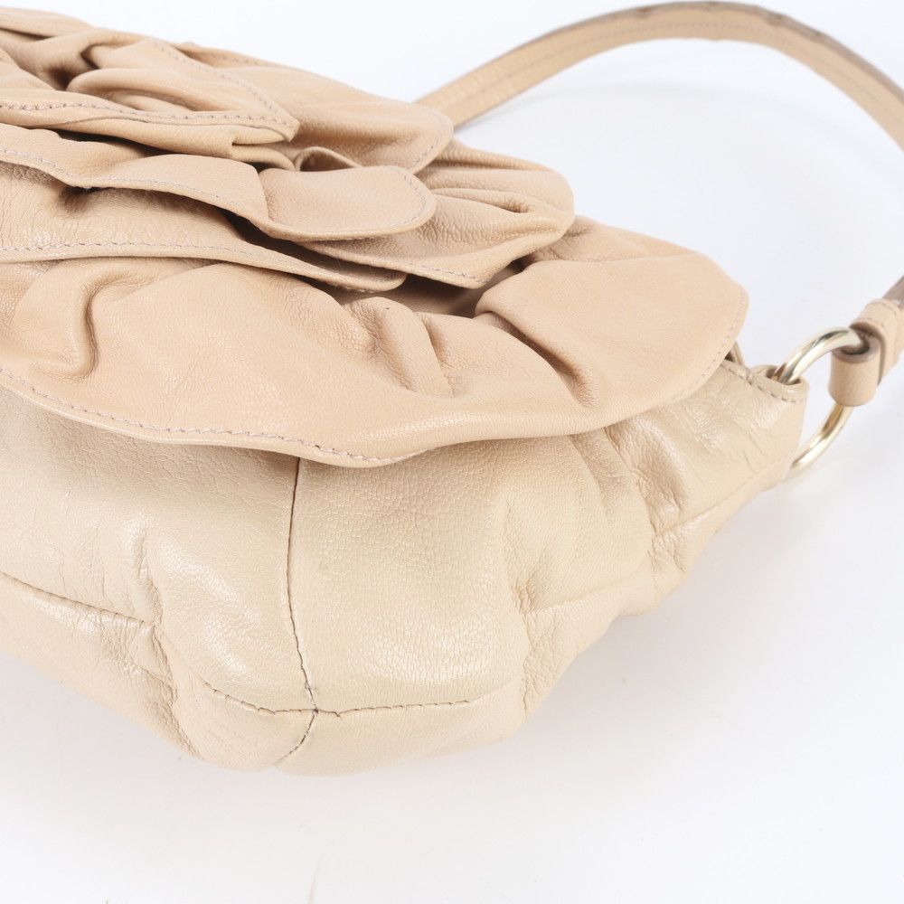 Saint Laurent Rive Gauche Nadya Flower Motif Rose Leather Shoulder — view 4