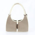 Gucci Jackie 002 Leather Canvas Handbag Tote