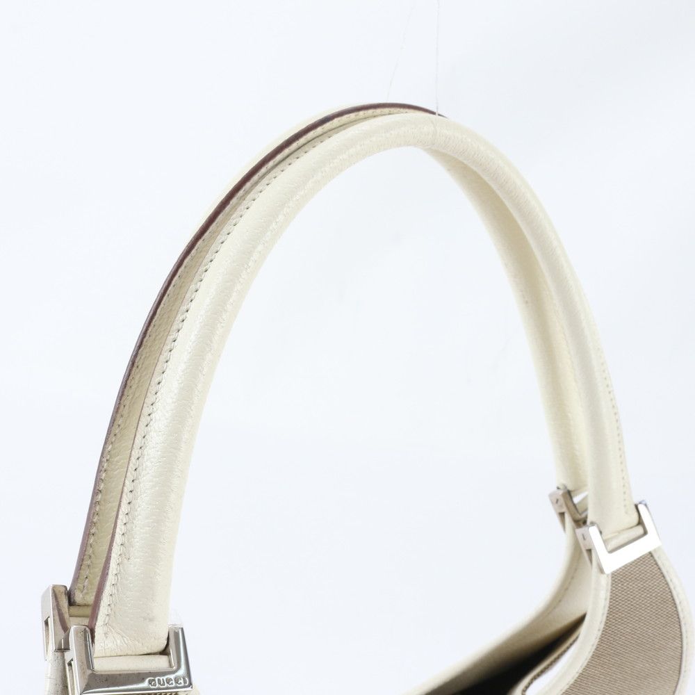 Gucci Jackie 002 Leather Canvas Handbag Tote — view 2