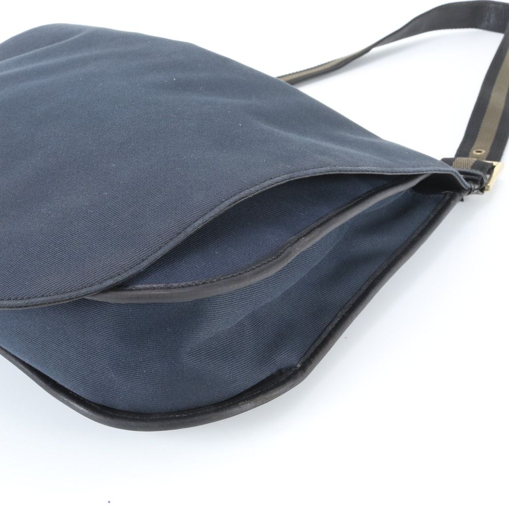Gucci Leather Canvas Shoulder Bag Crossbody Messenger Navy — view 4