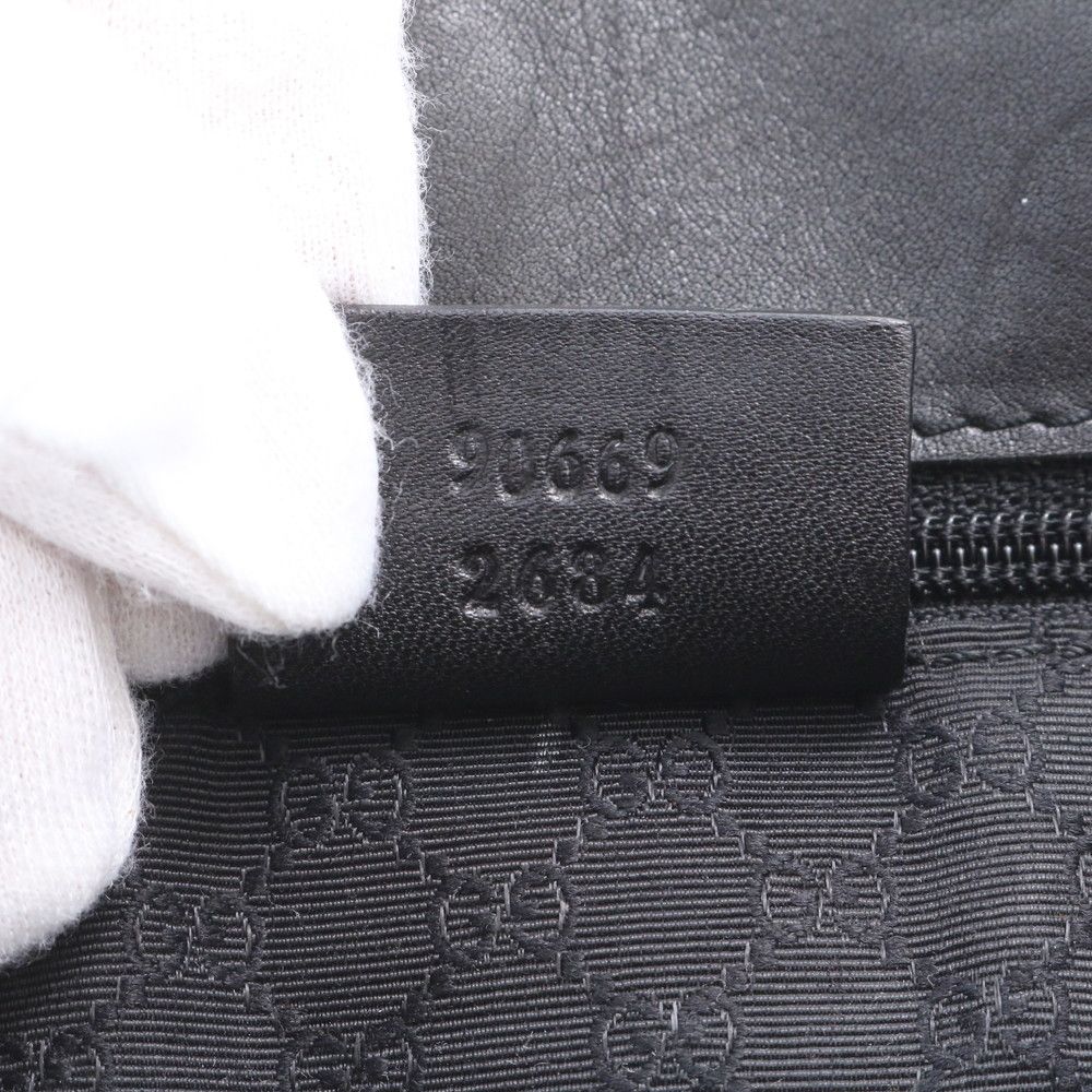 Gucci Leather Canvas Shoulder Bag Crossbody Messenger Navy — view 9