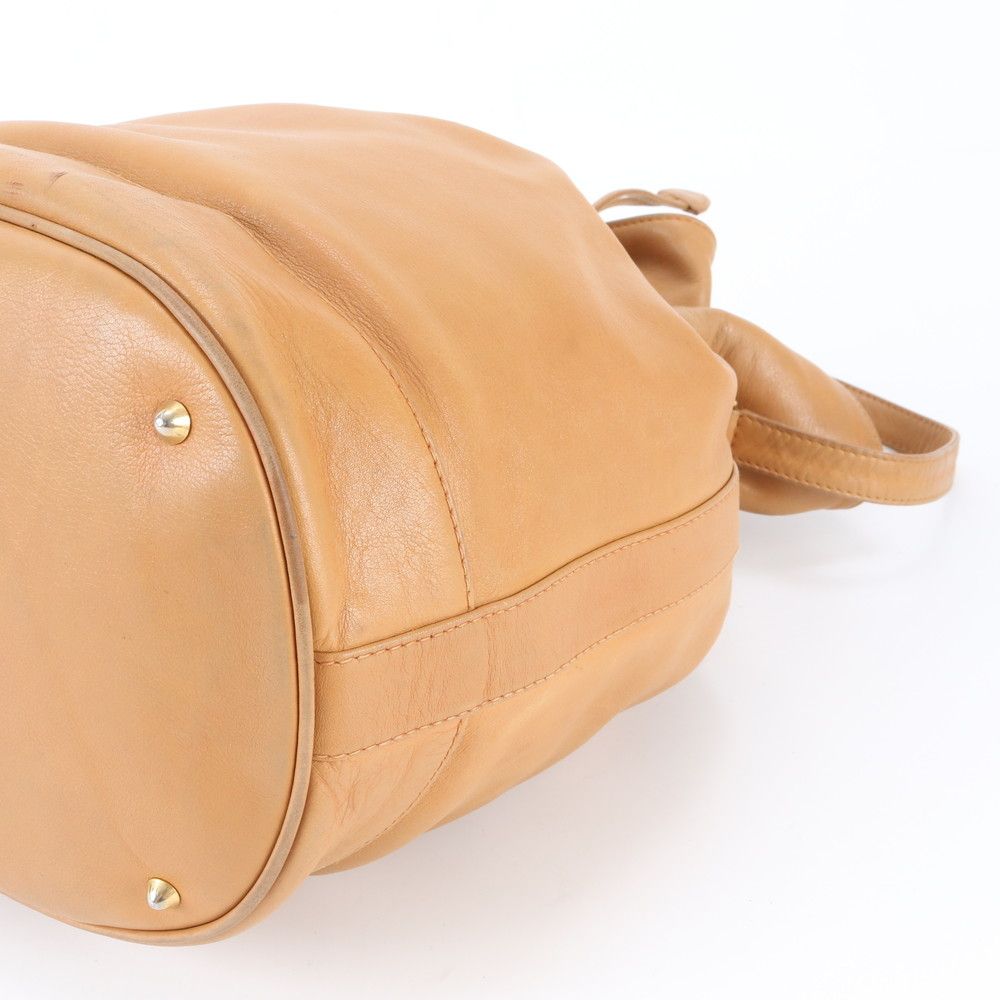 Gucci Vintage Drawstring Leather Shoulder Bag Crossbody Brown — view 3