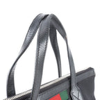 Gucci Sherry Line Leather Canvas Tote Shoulder Business Black — view 2