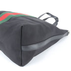 Gucci Sherry Line Leather Canvas Tote Shoulder Business Black — view 4