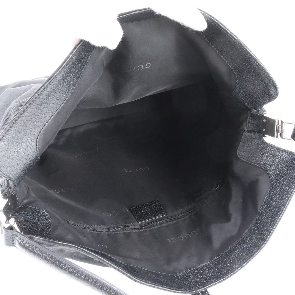 Gucci Jackie 001 Leather Nylon Shoulder Bag Hand Black — view 7