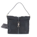 Gucci Jackie 001 Leather Nylon Shoulder Bag Hand Black