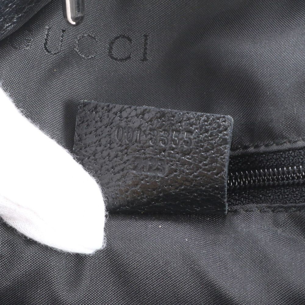 Gucci Jackie 001 Leather Nylon Shoulder Bag Hand Black — view 9