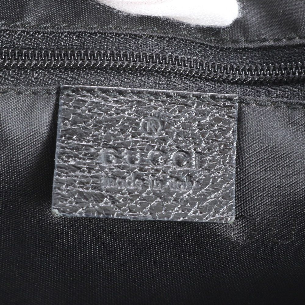 Gucci Jackie 001 Leather Nylon Shoulder Bag Hand Black — view 8
