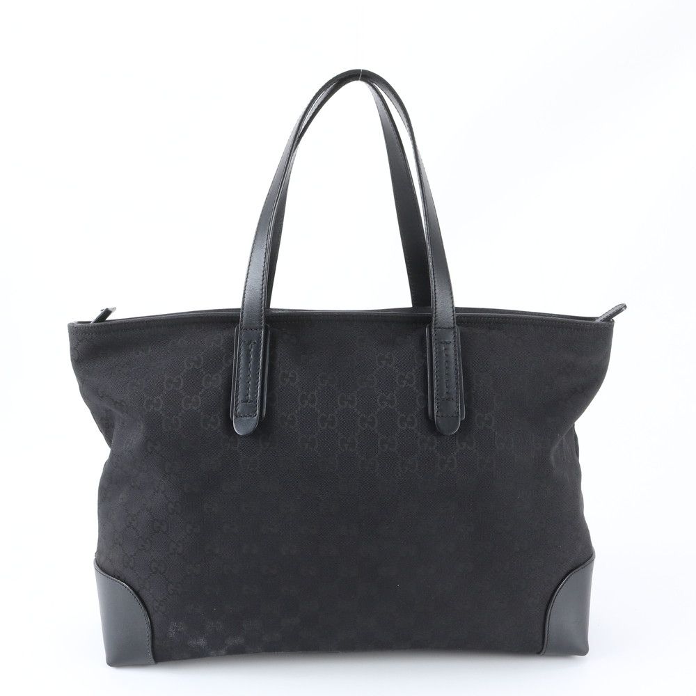 Gucci GG Canvas Leather Tote Shoulder Business Document Black — view 3