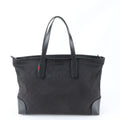 Gucci GG Canvas Leather Tote Shoulder Business Document Black