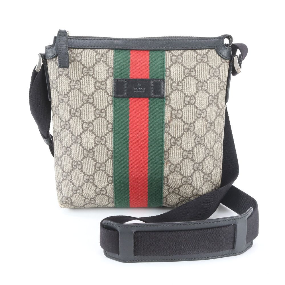 Gucci GG Supreme Sherry Line Leather Shoulder Bag Crossbody Messenger