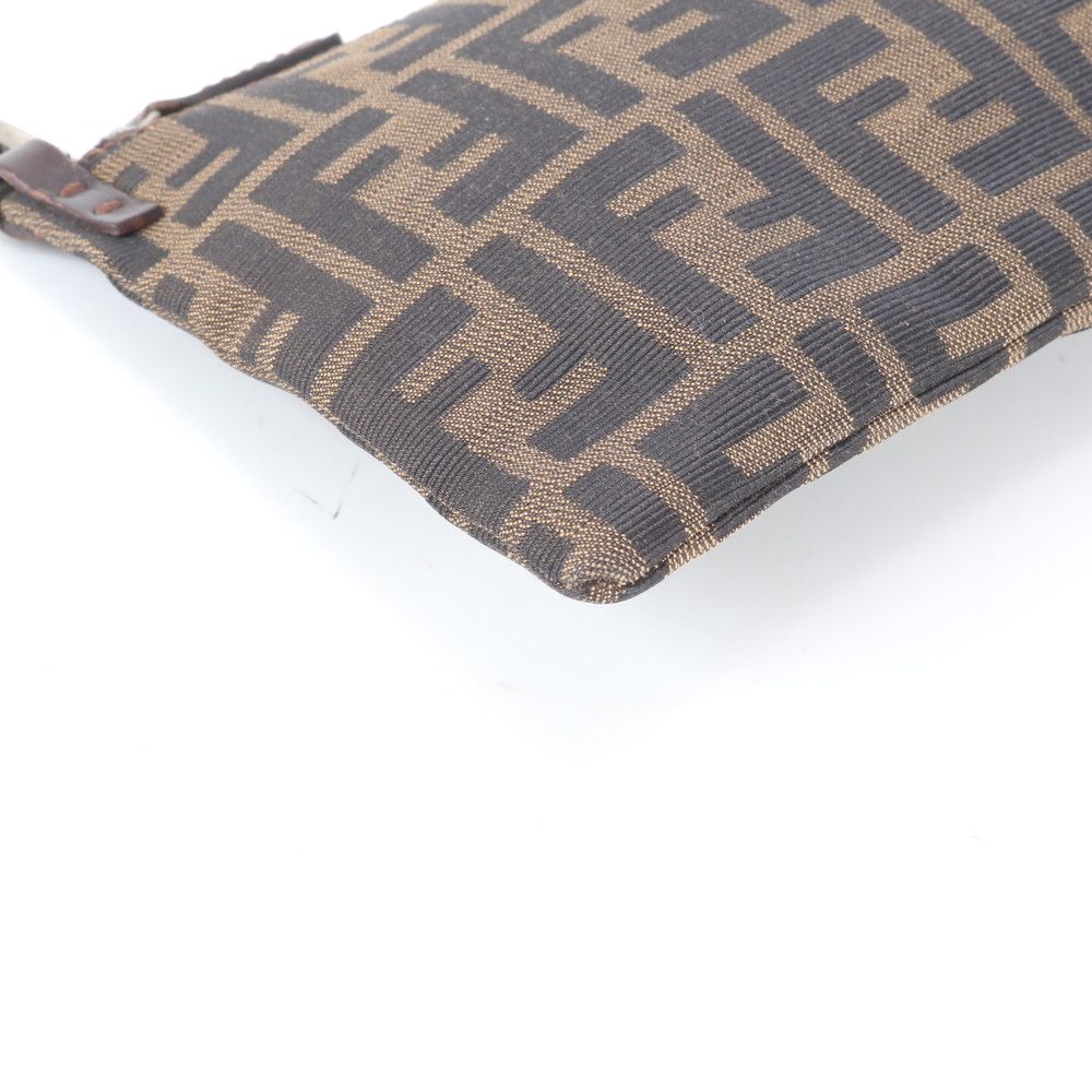 Fendi Zucca Leather Canvas Shoulder Bag Crossbody Brown — view 4
