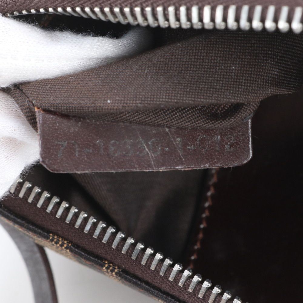 Fendi Zucca Leather Canvas Shoulder Bag Crossbody Brown — view 8