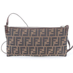 Fendi Zucca Leather Canvas Shoulder Bag Crossbody Brown — view 2
